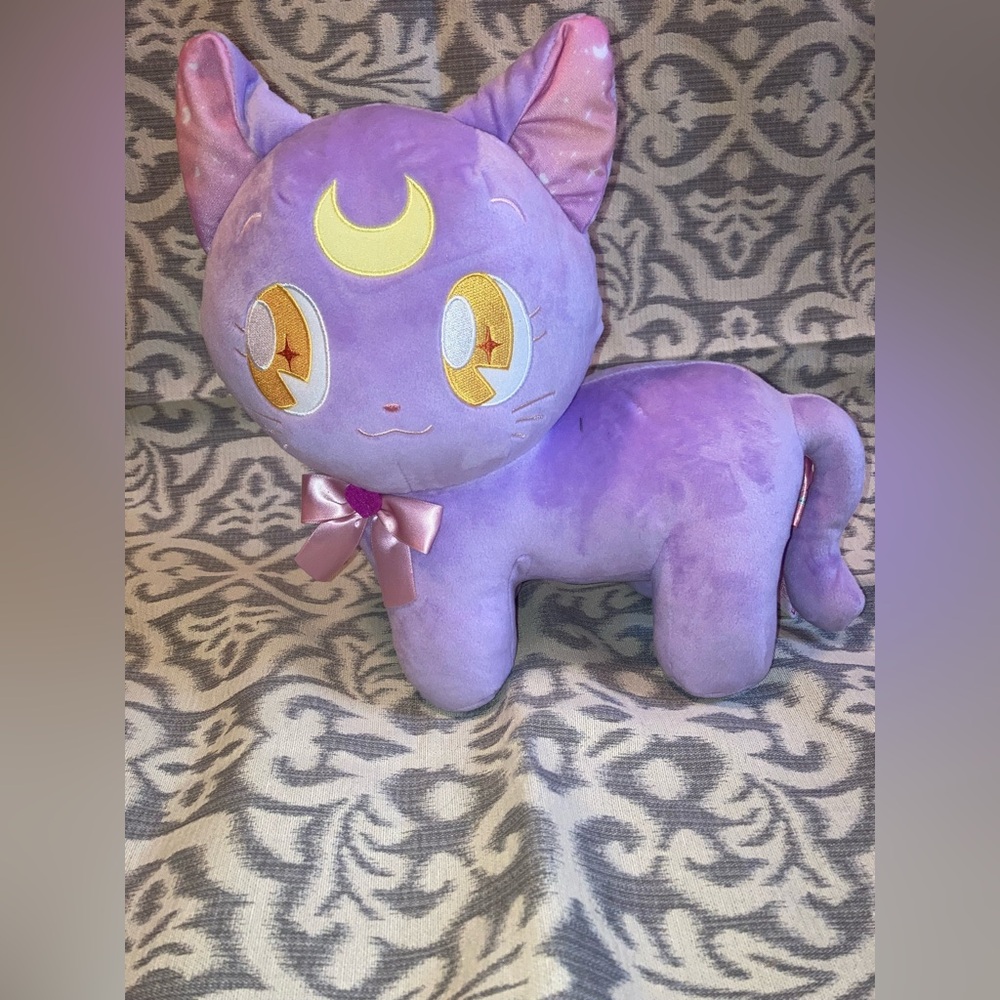 Sailor Moon Salem Purple Cat Plush with Moon and Star Eyes